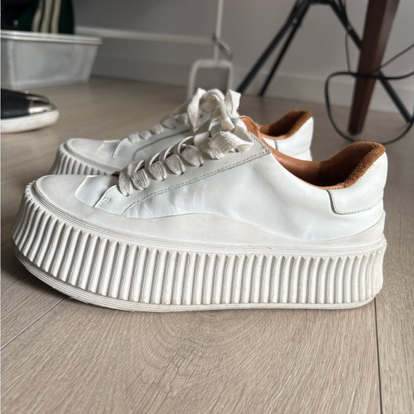 Jil Sander White Leather Platform Sneaker | Size 36 - Picture 2 of 9